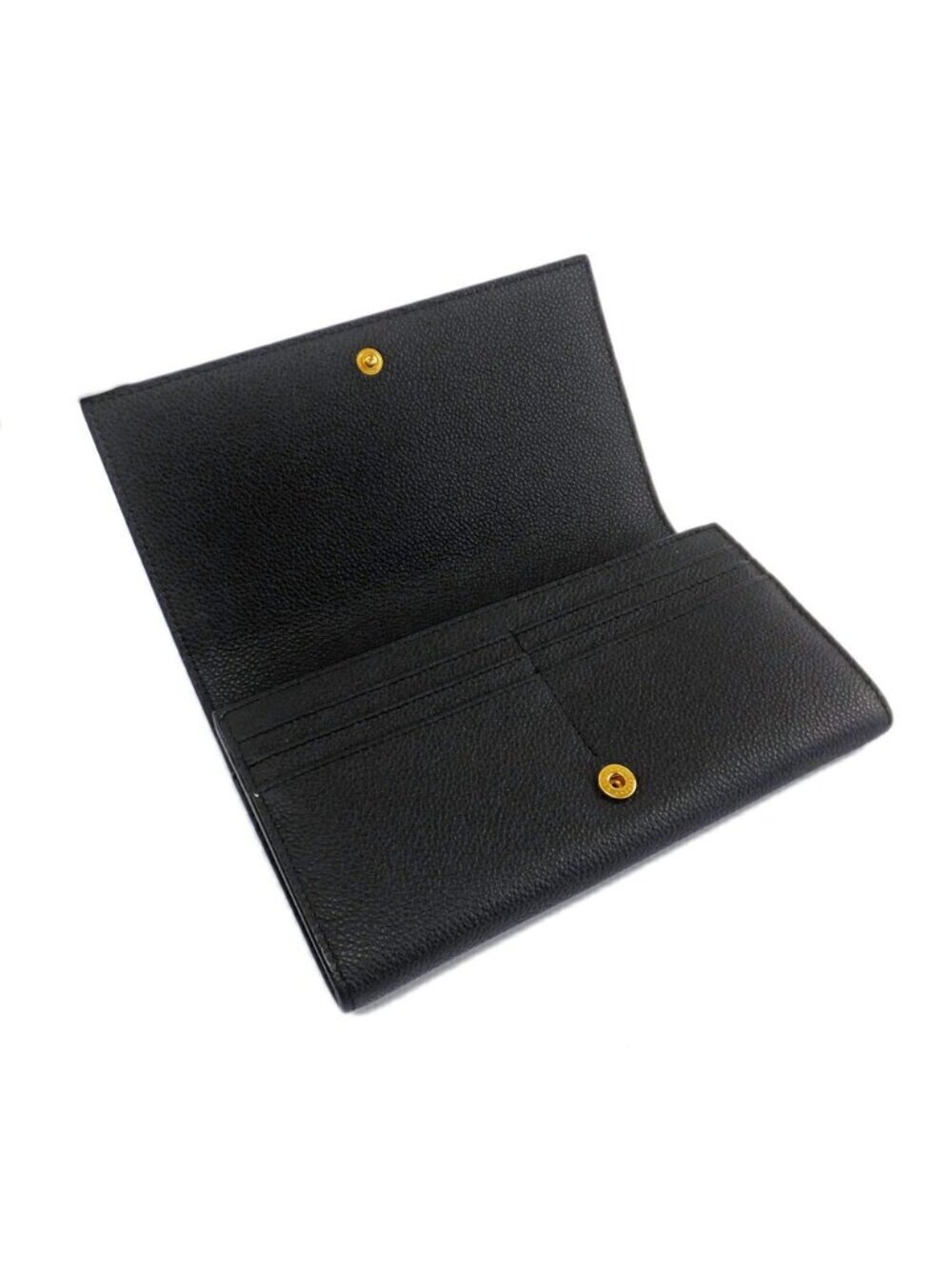 Saint Laurent Ten YSL Line Large Flap Wallet Gold Black - Picture 7 of 10